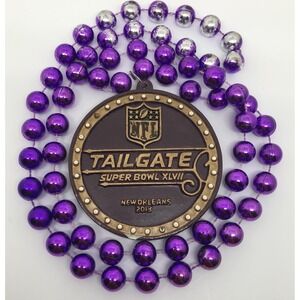 Super Bowl XLVII 47 Exclusive NFL Tailgate Party Commemorative Medallion Beads